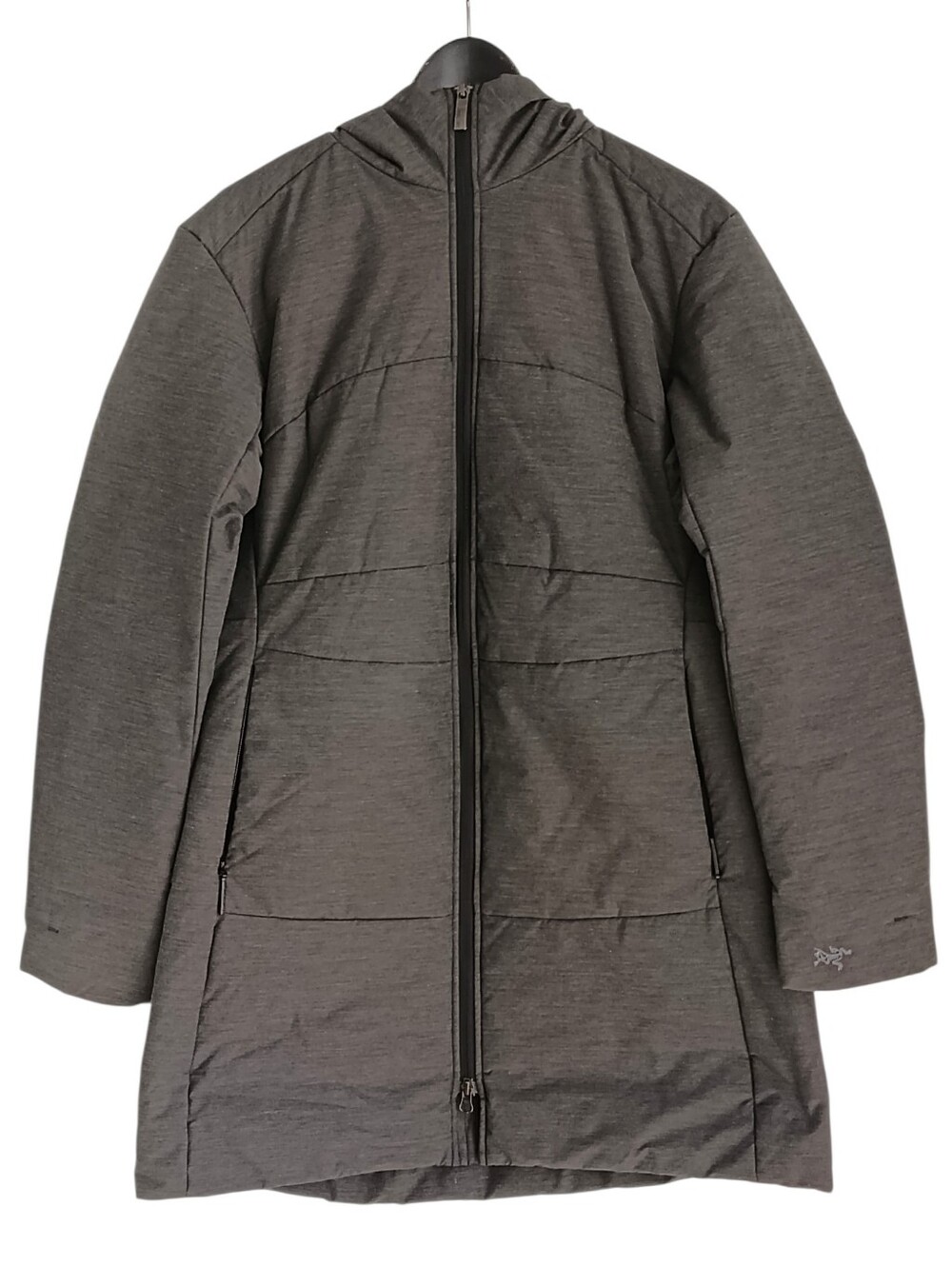 Arc'teryx Womens Grey Long Puffer Coat Full Zip Jacket Embroidered Logo L